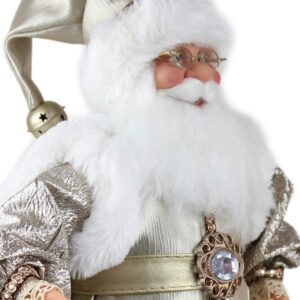 Windy Hill Collection 16" Inch Standing Shimmering Champagne Santa Claus Christmas Figurine Figure Decoration 169050