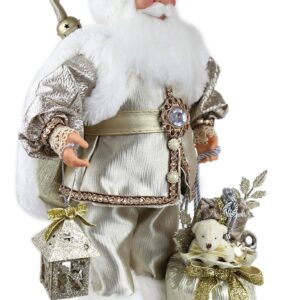 Windy Hill Collection 16" Inch Standing Shimmering Champagne Santa Claus Christmas Figurine Figure Decoration 169050