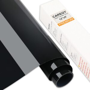 caregy iron on heat transfer vinyl roll htv (12''x5',black)