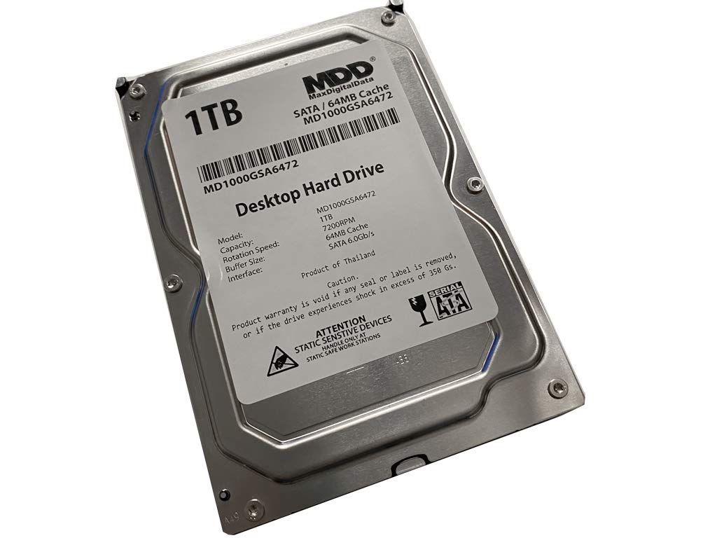 MaxDigitalData MDD (MD1000GSA6472) 1TB 64MB Cache 7200RPM SATA 6.0Gb/s 3.5in Internal Desktop Hard Drive