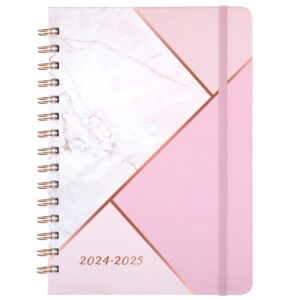 2024-2025 planner - july 2024 - june 2025, planner 2024-2025, 6.3" x 8.4", 2024-2025 weekly and monthly planner with marked tabs - pink marble