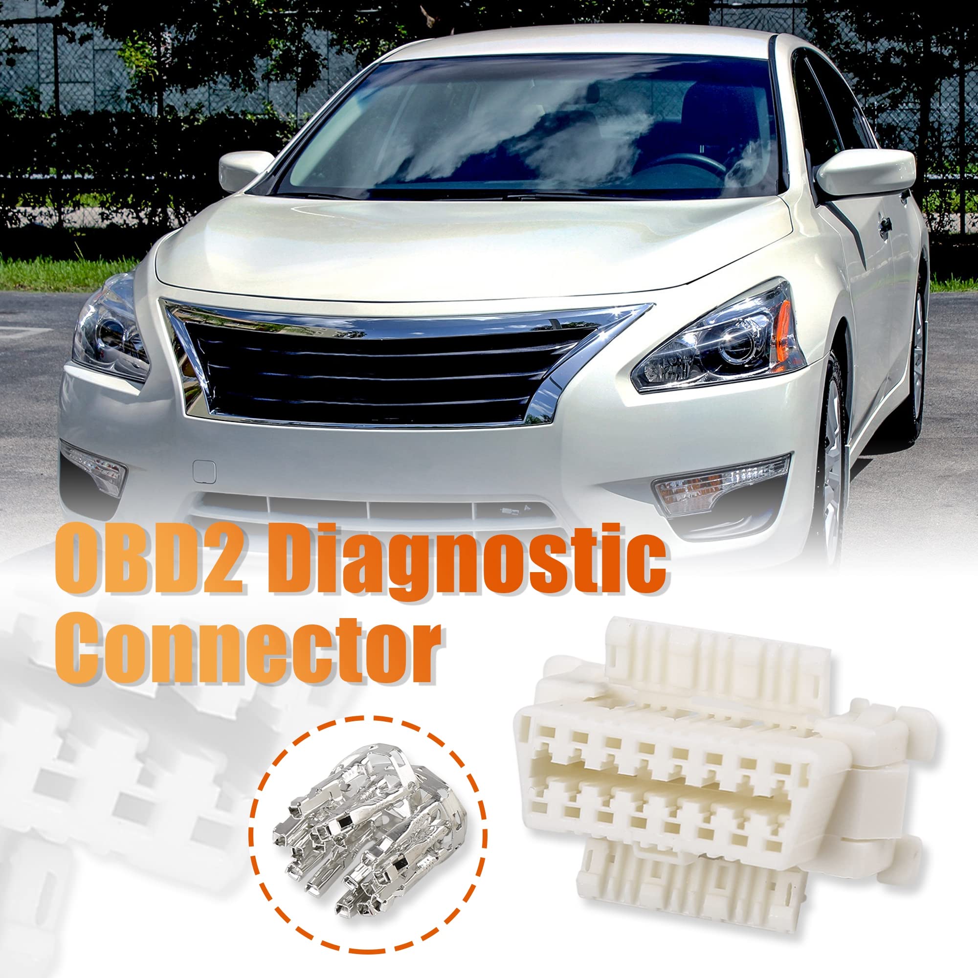 X AUTOHAUX OBD2 Diagnostic Connector Female Socket W/16 Terminal for Toyota for Kia for Nissan