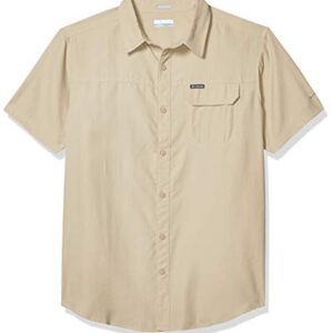 Columbia Men's Smith Creek Woven Short Sleeve Shirt, Fossil, X-Large