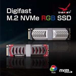 Digifast Knight 1TB M.2 NVMe RGB SSD, PCIe Gen 3x4 M.2 2280 Solid State Drive with Read 3470 MB/s, Write 3000 MB/s