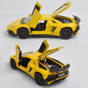 iLooboo Alloy Collectible Lamborghini Toy Vehicle Pull Back Die-Cast Car Model with Lights and Sound