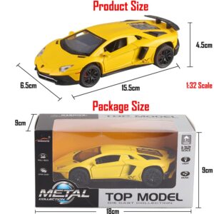 iLooboo Alloy Collectible Lamborghini Toy Vehicle Pull Back Die-Cast Car Model with Lights and Sound