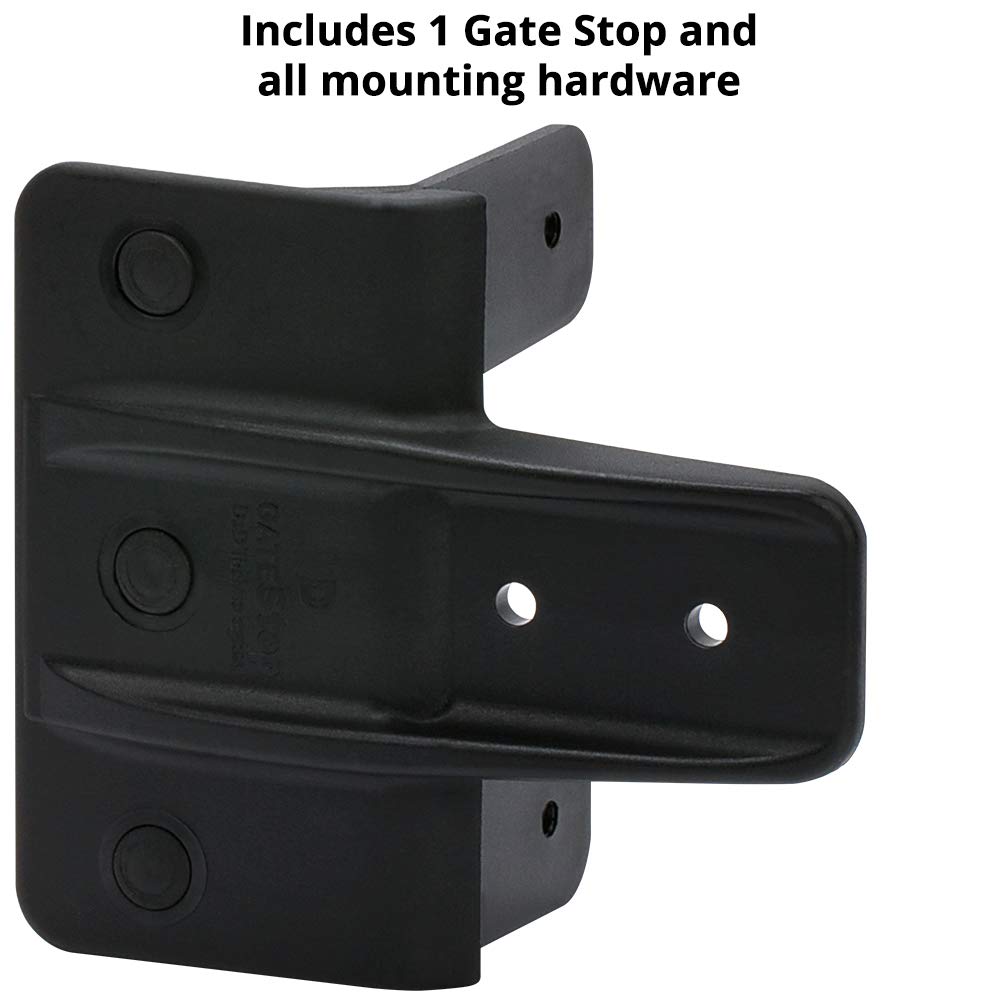 D&D Technologies TCGS1S Gate Stop, Damage Protection Bumper Reduces Sound from Closing Wood and Vinyl Gates, for Any Square Gate, Black, 1 Count