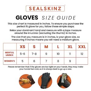 SEALSKINZ Unisex Waterproof Extreme Cold Weather Cycle Split Finger Glove, Black/Grey, Large