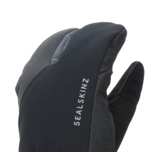 SEALSKINZ Unisex Waterproof Extreme Cold Weather Cycle Split Finger Glove, Black/Grey, Large