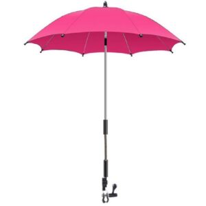 Silfrae Baby Stroller Umbrella UV Rays Umbrella Rainproof Parasol (Baby Stroller Umbrella Rose)