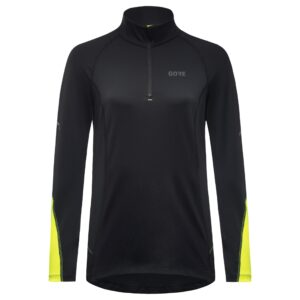 Gore Bike Wear Women's M Wmn Mid Long Sleeve Zip Shir, Black/neon Yellow, Small