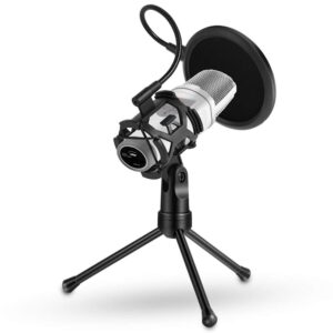 foldable microphone tripod stand desktop mic holder shock mount pop filter for online broadcasting chatting singing