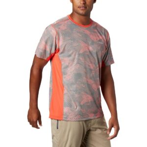 columbia men's solar chill 2.0 short sleeve, wildfire mesh print, xx-large