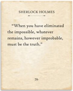 sherlock holmes - the sign of four - when you have eliminated the impossible - 11x14 unframed typography book page print - great decor and gift for mystery, detective and graphic novel fans under $15