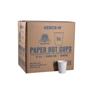 Empress EFHCL-8-W Flat Lid for 8oz Paper Hot Cup White 10/100, 1000 per case