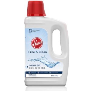 hoover free deep cleaning carpet shampoo, concentrated machine cleaner solution, 50oz hypoallergenic formula, ah30952, white, 50 fl oz (pack of 1)