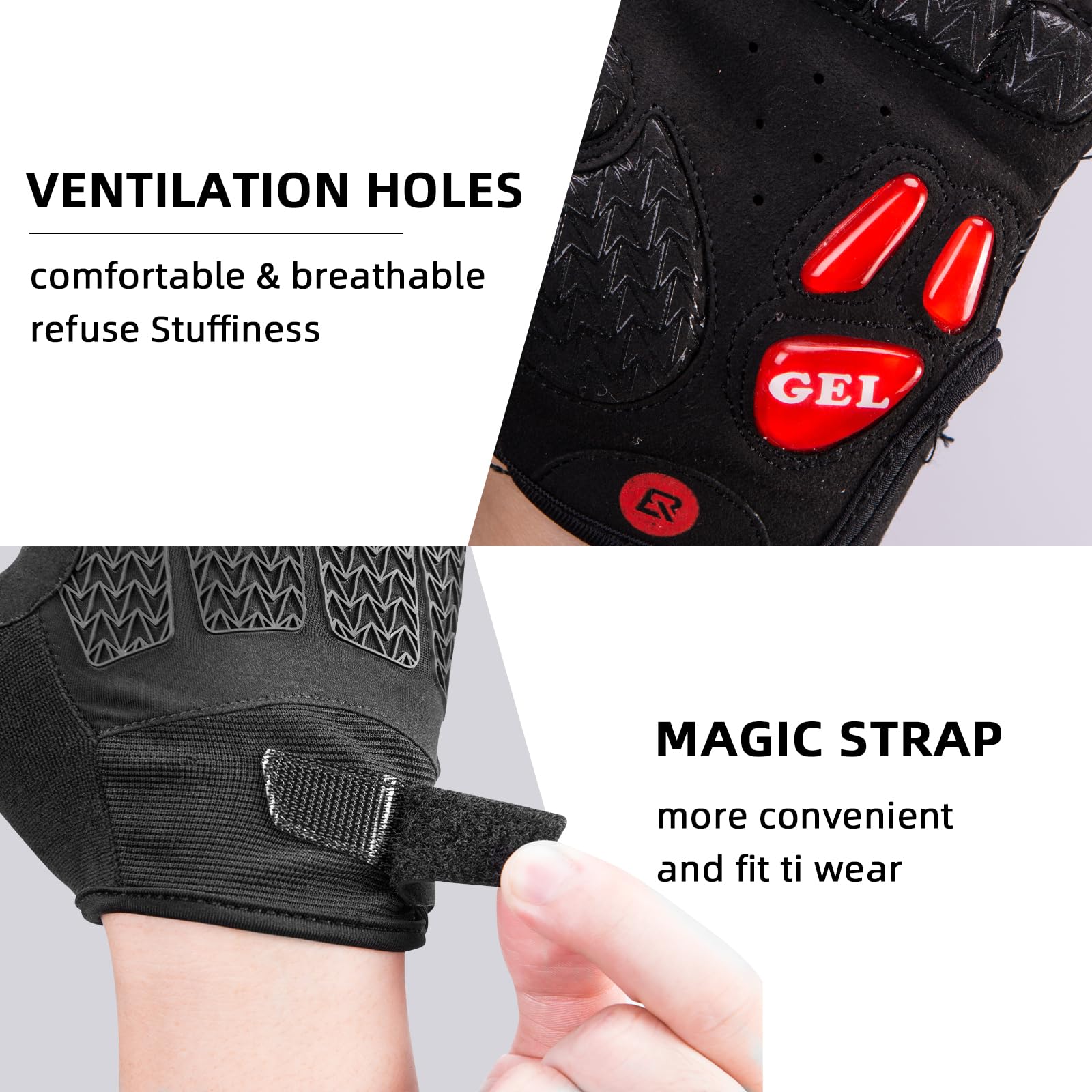 ROCKBROS Road Cycling Gloves for Men Women Commuter Gloves Half Finger Biking Gloves with Gel Padded Shock Absorbing, Breathable Anti Slip Road Bike Gloves