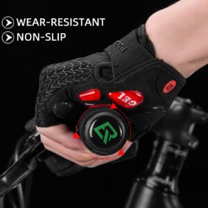 ROCKBROS Road Cycling Gloves for Men Women Commuter Gloves Half Finger Biking Gloves with Gel Padded Shock Absorbing, Breathable Anti Slip Road Bike Gloves