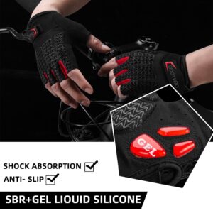 ROCKBROS Road Cycling Gloves for Men Women Commuter Gloves Half Finger Biking Gloves with Gel Padded Shock Absorbing, Breathable Anti Slip Road Bike Gloves