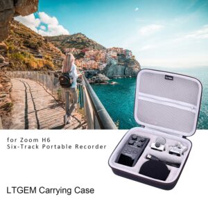 LTGEM EVA Hard Case for Zoom H6 All/Zoom H6 Six-Track/Zoom H6essential / Zoom H4essential Portable Recorder. Fits Charger, Cable and Other Accessories