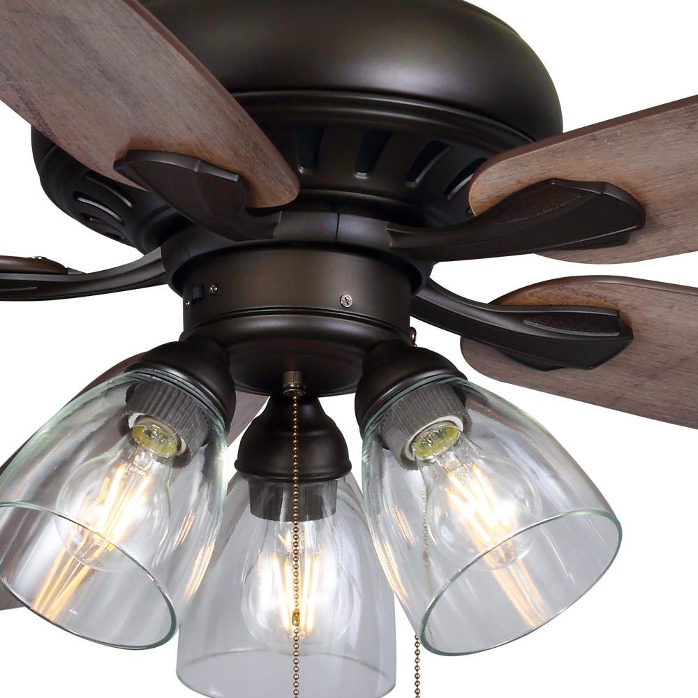 Hampton Bay Rockport 52 in. Bronze LED Ceiling Fan with Light kit