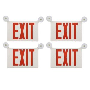 spectsun 4 pack led exit sign battery backup&exit sign with emergency lights-fire exit sign with emergency lights, hardwired exit sign,double side exit signs with emergency lighting for home