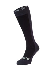 sealskinz unisex waterproof cold weather knee length sock, black/grey, x-large