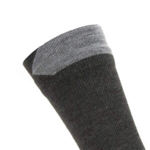 SEALSKINZ Unisex Waterproof All Weather Mid Length Sock, Black/Grey Marl, X-Large