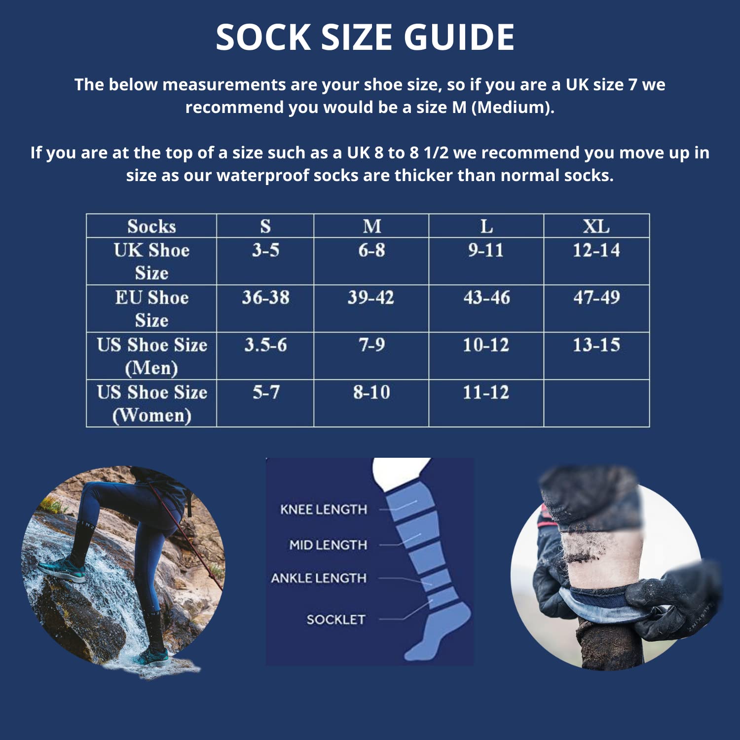 SEALSKINZ Unisex Waterproof All Weather Mid Length Sock, Black/Grey Marl, X-Large