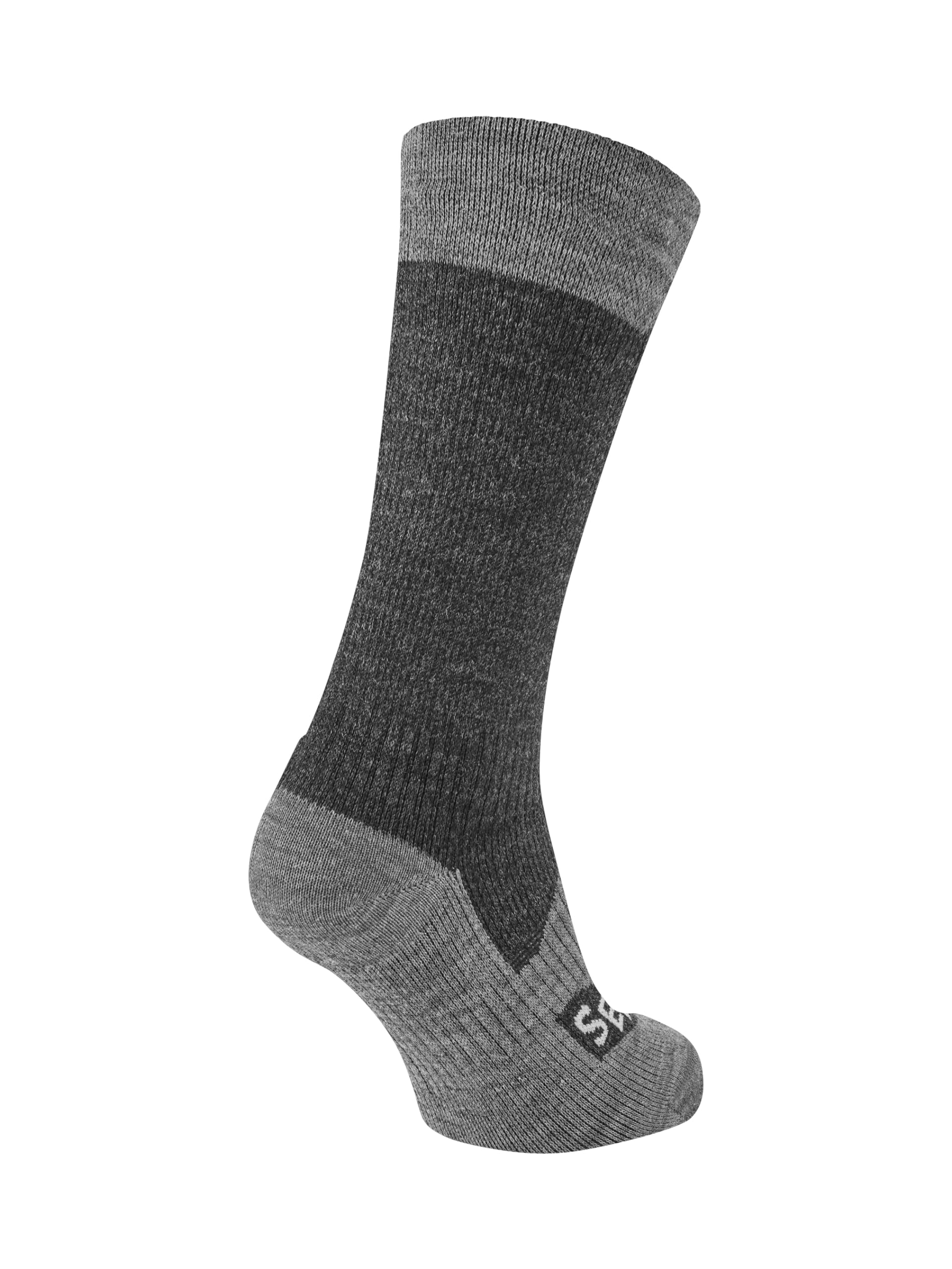 SEALSKINZ Unisex Waterproof All Weather Mid Length Sock, Black/Grey Marl, X-Large