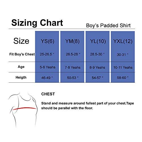 DGXINJUN Padded Youth Boys Football Rib Protector for Kids Girls Heart Guard Sternum Shirt Rugby Baseball Chest Protective