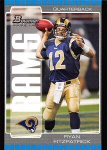 2005 bowman football #180 ryan fitzpatrick rc rookie card st. louis rams official nfl trading card from topps