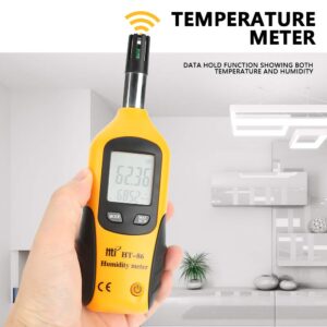 Digital Humidity Thermometer, HT-86 Handheld Bulb/Dew Point Temperature Meter LCD Display Humidity Monitor for Indoor & Outdoor Use