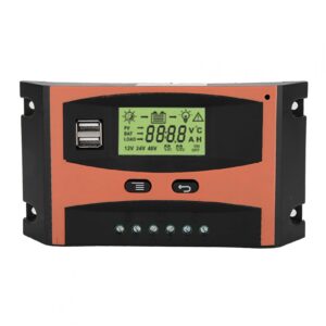 mppt controller, simplified version mppt charge controller pcb circuit board solar panel regulator 12v / 24v lcd display automatic battery controller orange + black(60a)