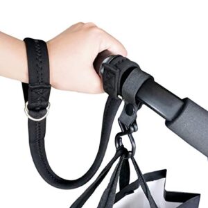 baby stroller pram wheelchair safety wrist strap or short leash for dog(black)
