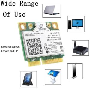 Intel Dual Band Wirless- MQUPIN Intel 7260.HMW Dual Band Wireless Card-AC 7260 Network Adapter+Bluetooth 4.0 USE for Intel AC Half Mini Pcie Card 802.11 b/a/g/n/ac(1 Pack)