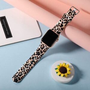 Laffav Compatible with Apple Watch Band 41mm 40mm 38mm iWatch Series 9 & Ultra 2 & SE & Ultra & Series 8/7/6/5/4/3/2/1 for Women Men, Classic Leopard, S/M