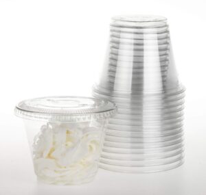 golden apple, 9oz-30sets clear plastic cups with clear flat no hole lids…