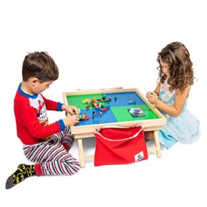 El Toro Creative Large Foldable Building Block Table for Kids – Durable Faux-Wood, Includes Storage, Portable Play Desk