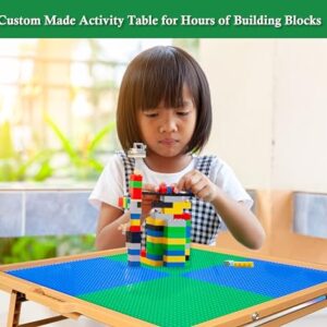 El Toro Creative Large Foldable Building Block Table for Kids – Durable Faux-Wood, Includes Storage, Portable Play Desk