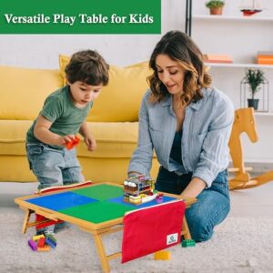 El Toro Creative Large Foldable Building Block Table for Kids – Durable Faux-Wood, Includes Storage, Portable Play Desk