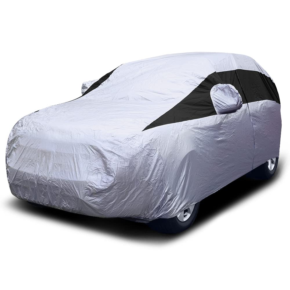 Titan Lightweight Poly 210T Car Cover for Mid-Size SUV 188-206". Waterproof, UV Protection, Scratch Resistant, Driver-Side Zippered Opening. Fits Explorer, Grand Cherokee and More.