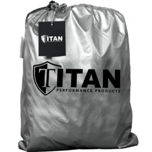 Titan Lightweight Poly 210T Car Cover for Mid-Size SUV 188-206". Waterproof, UV Protection, Scratch Resistant, Driver-Side Zippered Opening. Fits Explorer, Grand Cherokee and More.