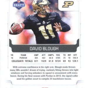 2019 Score #344 David Blough Purdue Boilermakers Rookie Football Card