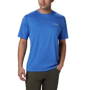 columbia men's pfg zero rules short sleeve shirt, vivid blue, x-small