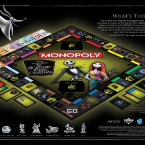 Monopoly Disney Nightmare Before Christmas Board Game | Collectible Monopoly Tim Burton Nightmare Before Christmas Movie | Collectible Monopoly Tokens