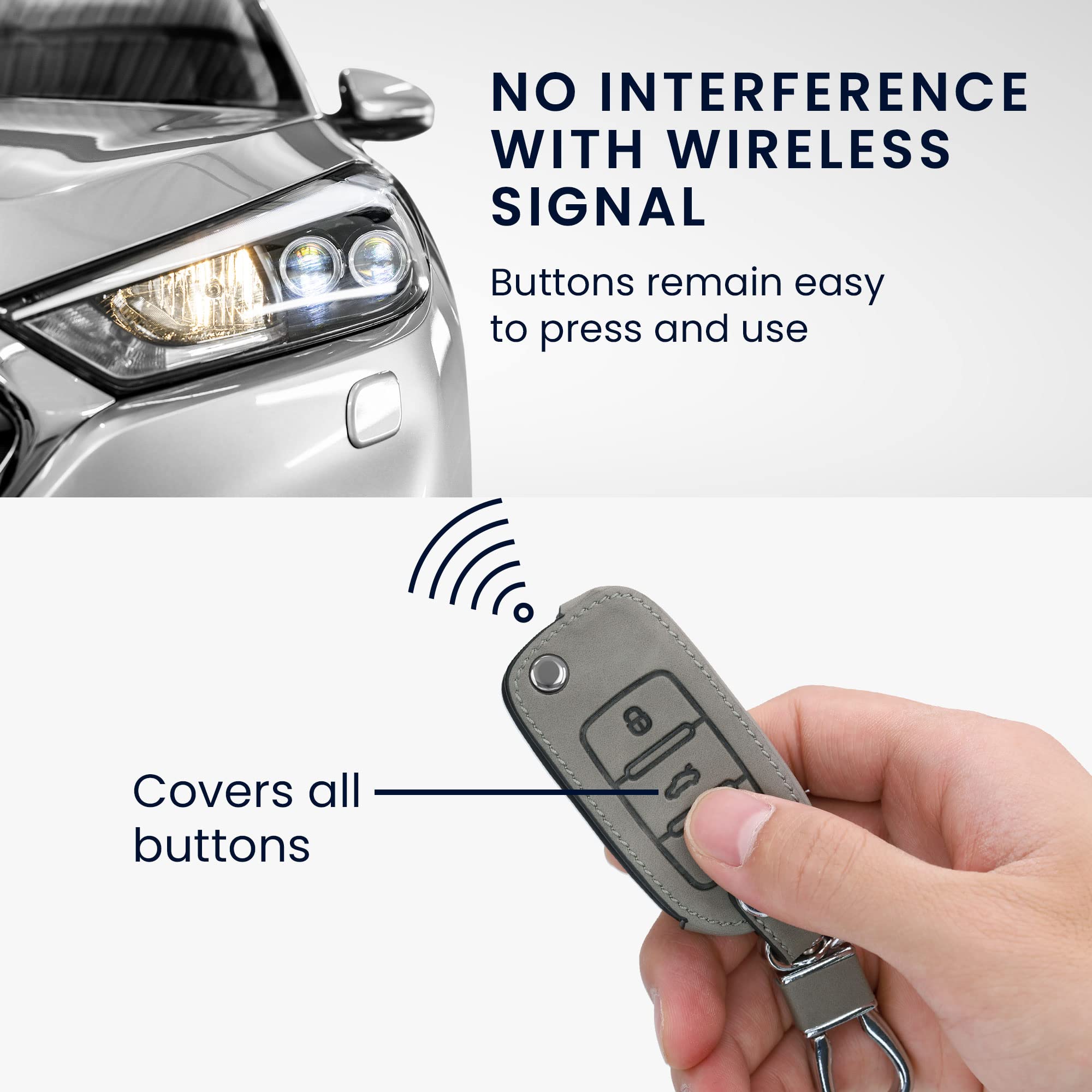 kwmobile Key Cover Compatible with VW Skoda Seat - Navigational Compass