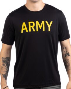 army wicking pt style shirt | u.s. military performance training workout t-shirt-(poly,l)