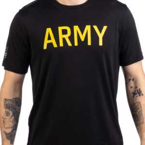 Army Wicking PT Style Shirt | U.S. Military Performance Training Workout T-Shirt-(Poly,L)