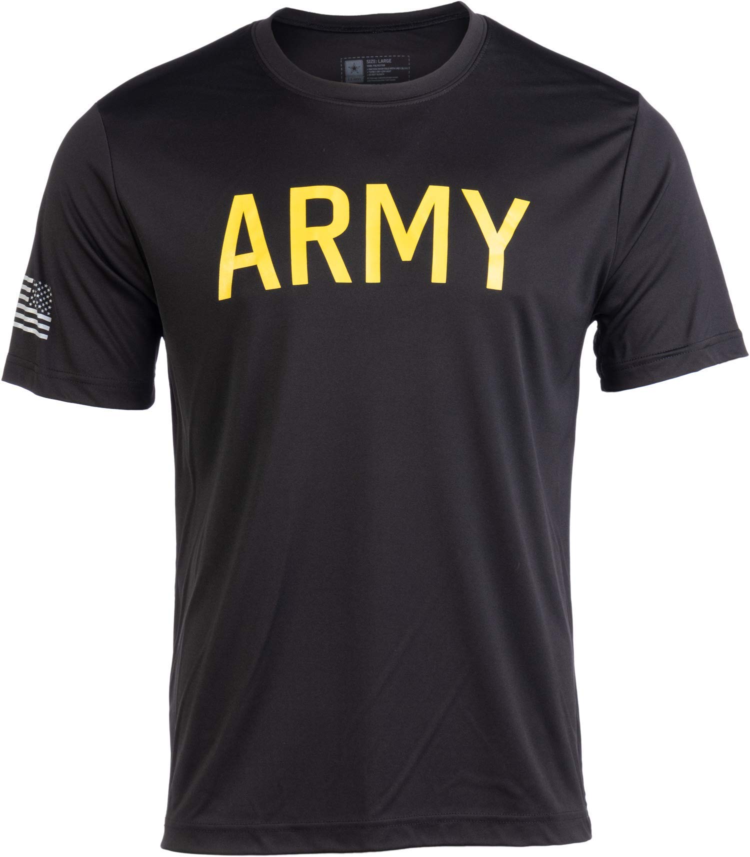 Army Wicking PT Style Shirt | U.S. Military Performance Training Workout T-Shirt-(Poly,L)